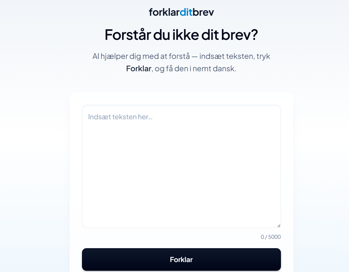 Forklar dit brev project preview